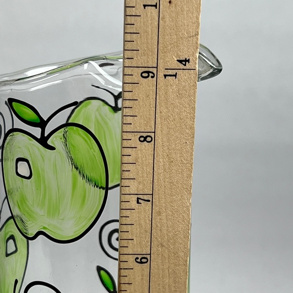 Vintage Hand Painted Apples Set of 5 Juice Pitcher & Stirer w/4 Matching Plates - Picture 6 of 11